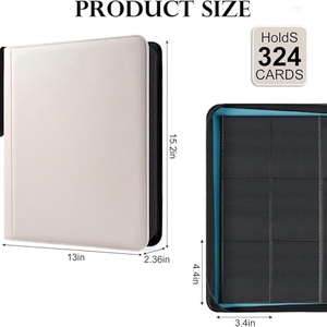 Carpeta de Cartas Coleccionables Personalizada de Gran Capacidad con 9 Bolsillos, de Cuero PU Premium, con Páginas Interiores de PP y Cierre de Cremallera para Colección en Casa - Product Image 2