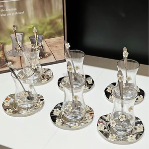 Set di 6 <span class=keywords><strong>Tazze</strong></span> in Vetro a Forma di Zucca dal Design Moderno Europeo, Tazza da Caffè Creativa con Piattino <span class=keywords><strong>per</strong></span> Bevande Calde, Confezione Regalo - Product Image 5