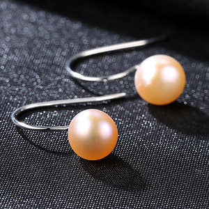 Venta al por mayor S925 pendientes de perlas de agua dulce de moda de plata para las mujeres de moda simple de gama alta DIY joyería - Product Image 6