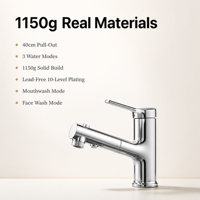 Robinet de lavabo extractible contemporain à trois modes anti-oxydation pour salle de bain, livraison directe