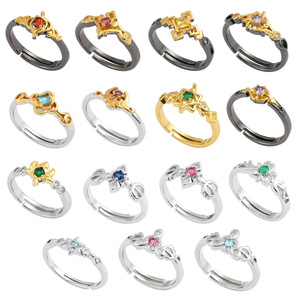 15สไตล์แฟชั่นเครื่องประดับแหวนเพชร genshin แหวนโบราณอะนิเมะ miyo <span class=keywords><strong>Mona</strong></span> เปิดปรับได้แหวนโลหะทองแดงสำหรับคู่รัก - Product Image 2