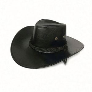 Chapeaux de cowboy américains lisses en similicuir avec bandeau anti-transpiration pour l'extérieur, les voyages et les fêtes, toutes saisons, unisexe Z-19122715 5-8 jours - Product Image 1