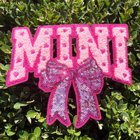 Mini patchs à paillettes brodés personnalisés Valentin Large Loved Mama Chenille patchs en chenille thermocollants pour vêtements