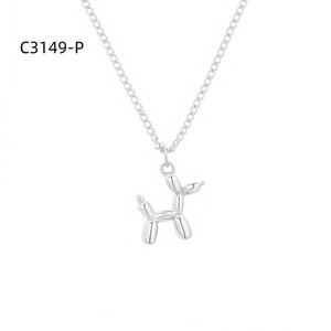 สร้อยคอจี้รูปสุนัขบอลลูน Amy Amy  ชุบเงิน  โซ่โลหะผสม  เครื่องประดับแฟชั่นรูปสัตว์น่ารักสำหรับผู้หญิง ของขวัญ  ใส่ได้ทุกวัน - Product Image 3