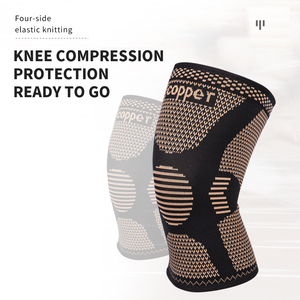 Nylon <span class=keywords><strong>Silicone</strong></span> Non-Slip Nhiệt Đàn Hồi Dệt Kim Thoáng Khí Xà Cạp Đầu Gối Nén Tay Áo Miếng Đệm - Product Image 2