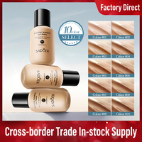 Crème de fond de teint SADOER 40 ml, correcteur liquide 10 couleurs pour fond de teint liquide fini naturel, commande personnalisée OEM petite quantité
