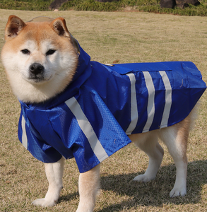 Imperméable pour chien, <span class=keywords><strong>cape</strong></span> imperméable pour animaux de compagnie avec bandes réfléchissantes pour les sorties par temps de <span class=keywords><strong>pluie</strong></span>, poncho à capuche pour chiot, été - Product Image 3