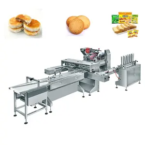 China Supplier Customized High Speed Automatic Small Biscuits Pastry Energy Bar Buns Packaging Processing Line