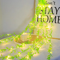 2M20L 5M50L 10M100L Creeper Ivy hijau meninggalkan tali lampu LED surya untuk rumah luar ruangan taman Hotel Villa-untuk acara liburan pesta