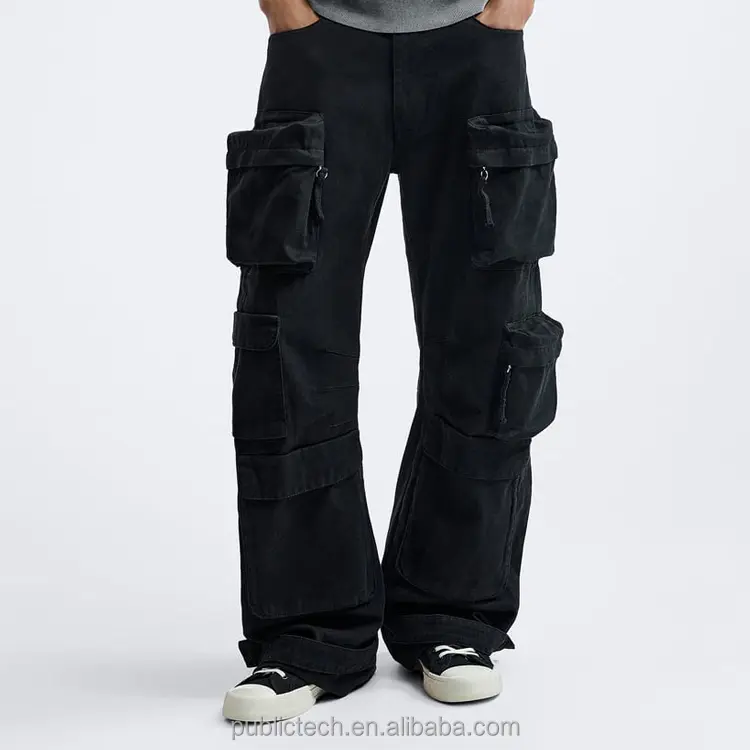 ชุดโอเวอร์ไซส์สำหรับผู้ชายชุดหลวมมีกระเป๋ากางเกงปีนเขากลางแจ้งคุณภาพสูงงาน OEM ตามสั่ง