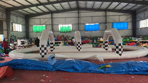 Tùy chỉnh thiết kế mới trẻ em di động không thấm nước PVC Bumper xe Inflatable đua theo dõi với đường hầm - Product Image 4