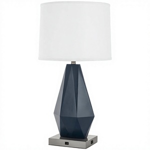 Lámpara de Escritorio Azul Oscuro para Hotel con Enchufe en la Base, para Decoración del Hogar, Dormitorio, Vestíbulo de Hotel, Habitación de Hotel - Product Image 1