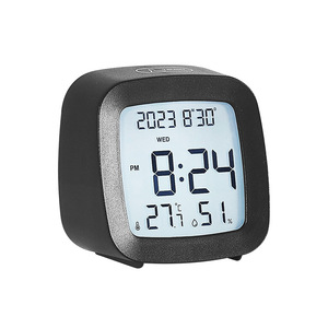 Đơn giản màu trắng <span class=keywords><strong>LCD</strong></span> Digital & analog sinh viên cạnh giường ngủ đồng hồ báo thức nhiệt độ độ ẩm hiển thị đa chức năng thoải mái tiện lợi - Product Image 1