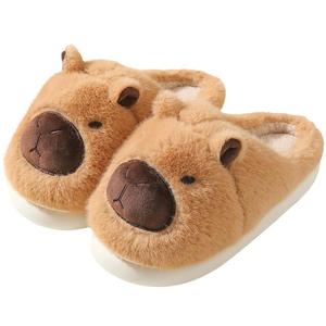 Usine nouveau dessin animé <span class=keywords><strong>chien</strong></span> coton chaussures hiver moelleux pantoufles hommes intérieur mignon anti-dérapant chaud épaissi fourrure maison pantoufles - Product Image 1
