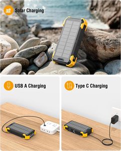 Cargador Solar de Alta Potencia 18400mAh Li-Polymer 22.5W, Banco de Energía Portátil Inalámbrico con Micro USB/USB-C, Enchufe Universal, Batería Externa para Exteriores - Product Image 5