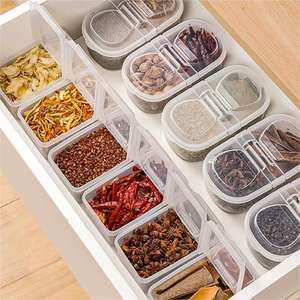 Bocaux de rangement de cuisine modernes, hermétiques, écologiques, en plastique, style européen, avec couvercles à clapet, emballés en carton, grande capacité, anti-poussière, pour aliments - Product Image 2