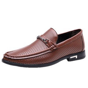 Mocasines de Cuero Sólido para Hombre, Estilo Slip-On, Transpirables, con Punta Redonda, Suela de Goma, Zapatos Casuales para Conducir con Hebilla - Product Image 5