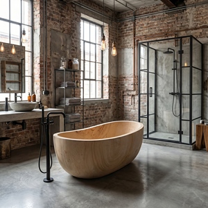 Bañeras Ovaladas Modernas de Lujo Hechas a Medida, Exclusivas, con Acabado en Madera Amarilla y Piedra Arenisca, Independientes, para Baño, Villa, Hotel, Casa - Product Image 5