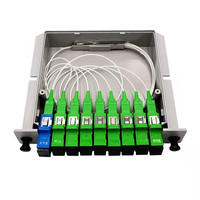 Répartiteur PLC à montage en rack, boîtier ABS, connecteurs SC UPC, type cassette 1x2 1x4 1x8 1x16, répartiteur optique PLC