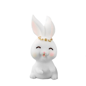 weij Adornos Decorativos de Resina para Jardín, Escritorio y Coche, con Diseño de Conejito y Pastel Lunar para el Festival de Medio Otoño - Product Image 5