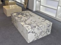 SH STONE Pierre Naturelle Italie Calacatta Viola Table Basse En Marbre Table Basse Haut De Gamme Socle En Marbre Table Centrale Moderne De Luxe