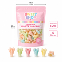 Bonbons comestibles en paraffine liquide, design réaliste de créatures marines, 0,5 kg, OEM personnalisé, saveurs tropicales assorties, en vrac, sûrs à consommer
