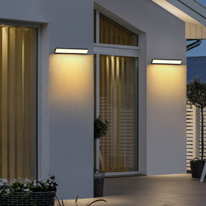 Lampe murale solaire extérieure étanche en acier inoxydable, longue bande lumineuse pour jardin, patio, portail - Product Image 3