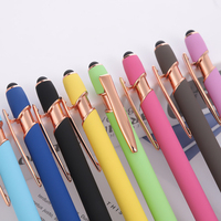 Stylo gel à clic tendance en or rose, stylo à encre à base d'huile pour la papeterie de bureau