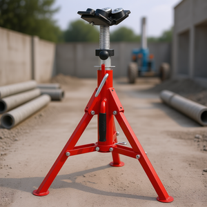 Support de tuyauterie de soudage pliable 2500 lb, hauteur réglable 24-42 po, tête en V, 4 points de transfert, pour usage en construction - Product Image 2