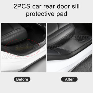 Protector de Umbral de Puerta Trasera de Cuero para Tesla Model Y 2021, Anti-Patadas, Protección Oculta, 2 Piezas/Juego, Fácil de Instalar - Product Image 2