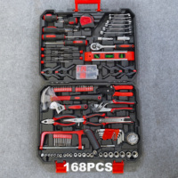 Kit d'outils à main pour la maison Elehand, boîte à outils multi-réparation automobile, kit d'outils de mécanicien complet avec boîte de rangement en plastique