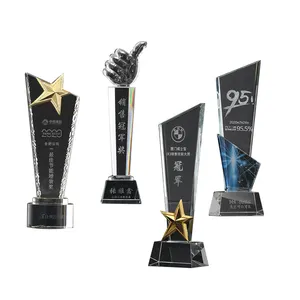 HDY High Quality Acrylic Awards Big Size Crystal Glass Trophy Cup for Souvenir Craft Gifts Medal Type Crystal Glass Awards