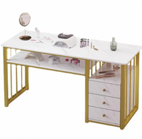 Meubles de salon de luxe légers, table de manucure avec tiroirs, fournitures de salon de beauté, ensemble de table de manucure, vente chaude