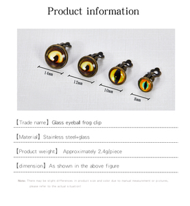 ต่างหูแฟชั่นชุบทองรูปดวง<span class=keywords><strong>ตา</strong></span>แห่งความหวาดกลัว Abyssal Gaze สำหรับผู้หญิง ต่างหูคริสตัลแก้วทรงหยดน้ำทันสมัยพร้อมคลิปหนีบรูปกบ - Product Image 4