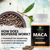Kapsul Suplemen Maca Extra Strength OEM/ODM 60 Kapsul Ekstrak Lada Hitam Organik Campuran Herbal Vitalitas Dewasa