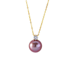 Collier pendentif en argent S925 avec perle de culture d'eau douce ronde de 10-11 mm, design simple et élégant de Daifei - Product Image 2