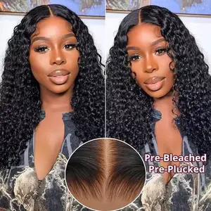 100% Virgin HD renda wig keriting hitam alami Jerry produk kecantikan untuk wanita, wig rambut Vietnam mentah renda rambut manusia depan