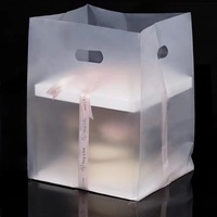 Sac d'emballage transparent épais pour gâteaux, sacs à pain et desserts, boîte à pâtisserie, sac d'emballage portable en plastique pour plats à emporter