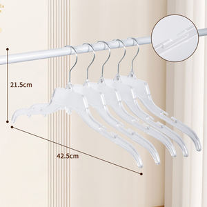 Draagbare transparante kledinghanger van PS-<span class=keywords><strong>plastic</strong></span>, wegwerpbaar, met inkepingen, 484 stuks, voor T-shirts, kleding, hotel, stomerij - Product Image 2