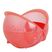 Récipient alimentaire ménager en plastique passoire double couche bassin de lavage des fruits panier de vidange rond Gadgets de cuisine nouveautés