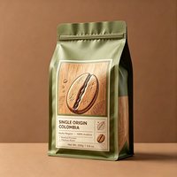 Sacs à café personnalisés avec valve et fermeture éclair, vente en gros d'usine, sacs à café Ziplock de bonne qualité 500g, marque de premier plan PT