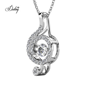 Dancing Crystal Musical Note Pendentif Daisini Orné de Cristaux <span class=keywords><strong>Swarovski</strong></span> Nouvelle Mode Femmes Bijoux <span class=keywords><strong>Collier</strong></span> - Product Image 3