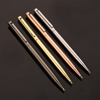 Bolígrafo de Metal de firma delgada de lujo para negocios de oficina Marketing Regalos de hotel personalizables Logotipo de bolígrafo promocional de ancho de escritura de 1,0mm