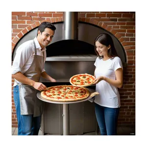 Queimador a gás para forno de pizza profissional de madeira para restaurante, sem fumaça japonesa de 16 polegadas para jardim automático