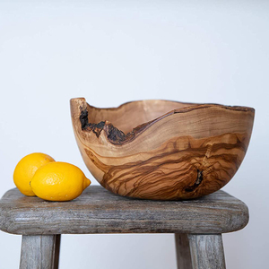 Legno di <span class=keywords><strong>ulivo</strong></span> Rustico <span class=keywords><strong>Ciotola</strong></span> di Frutta, 9 Pollici Wide Legno di <span class=keywords><strong>Ulivo</strong></span> con Burled Grano e Semi di Corteccia di Bordo - Product Image 5