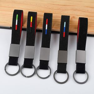 Embroidered <b>Keychain</b> Pendant Custom Logo Pu Car Key Chain Creative Promotional Advertising Items Gift Pendant <b>Leather</b> Keyrings - Product Image 2