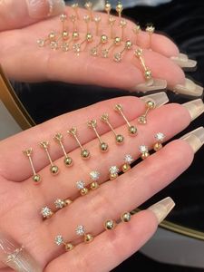 Pendientes de Oro Amarillo de 18K Xinfly con Diamante Natural de 0.25CT, Diseño Clásico de Seis Garras, Joyería Fina Au750 - Product Image 2