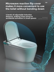 Toilettes intelligentes modernes à ouverture automatique, réservoir encastré, bidet électronique monobloc - Product Image 4