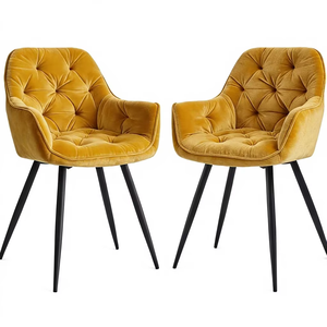 Silla de Comedor Elegante y Moderna, Silla de Terciopelo, Asiento Acolchado de Lujo para <span class=keywords><strong>Restaurante</strong></span> o Comedor - Product Image 2