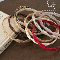 Headband Akrilik Gaya Prancis Desain Silang Terpilin Korea High-end Buatan Tangan Wanita Terinspirasi Vintage dengan Gigi Pengunci
